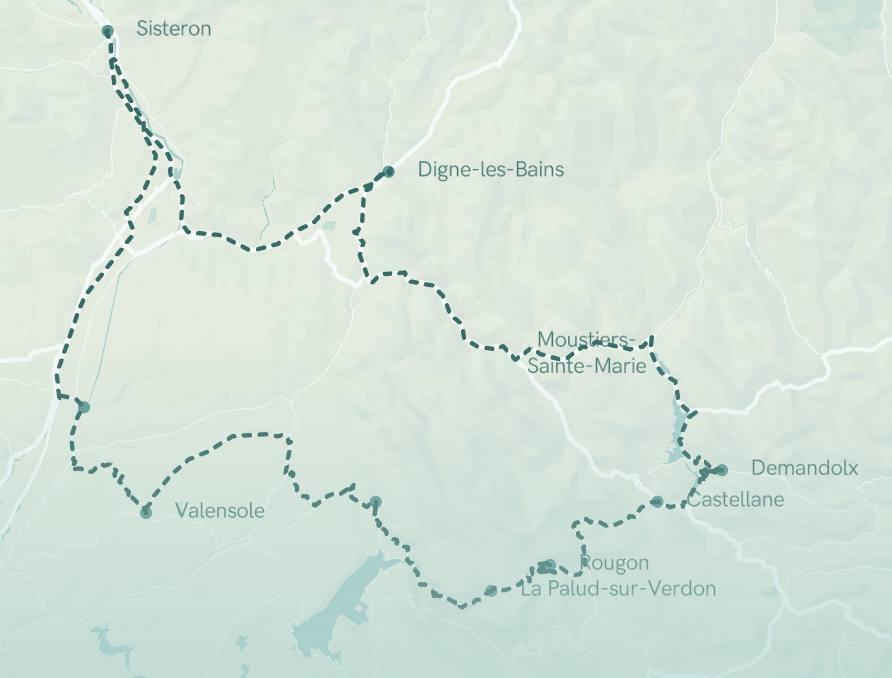 Gorges du verdon - map road Trip Vantrip Xperience